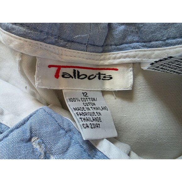 Talbots Womens Beige Cotton Pleated Shorts Size 12 - Picture 3 of 4